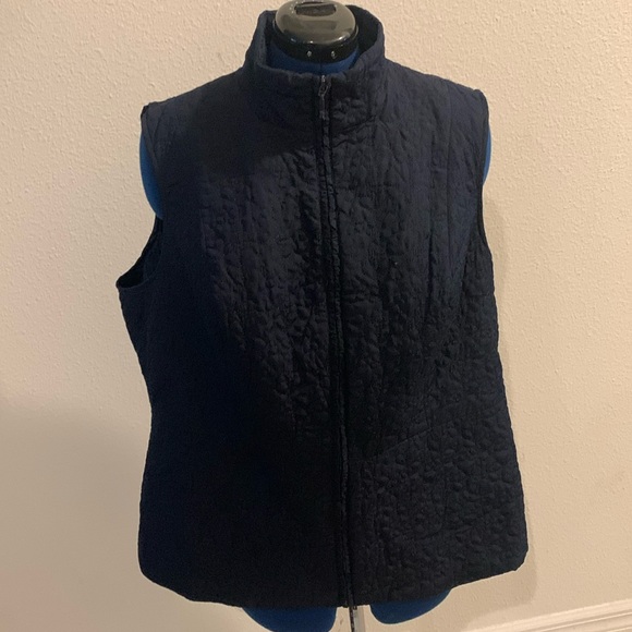 Roz & Ali Vest full front zipper very dark blue 2x - Picture 1 of 14